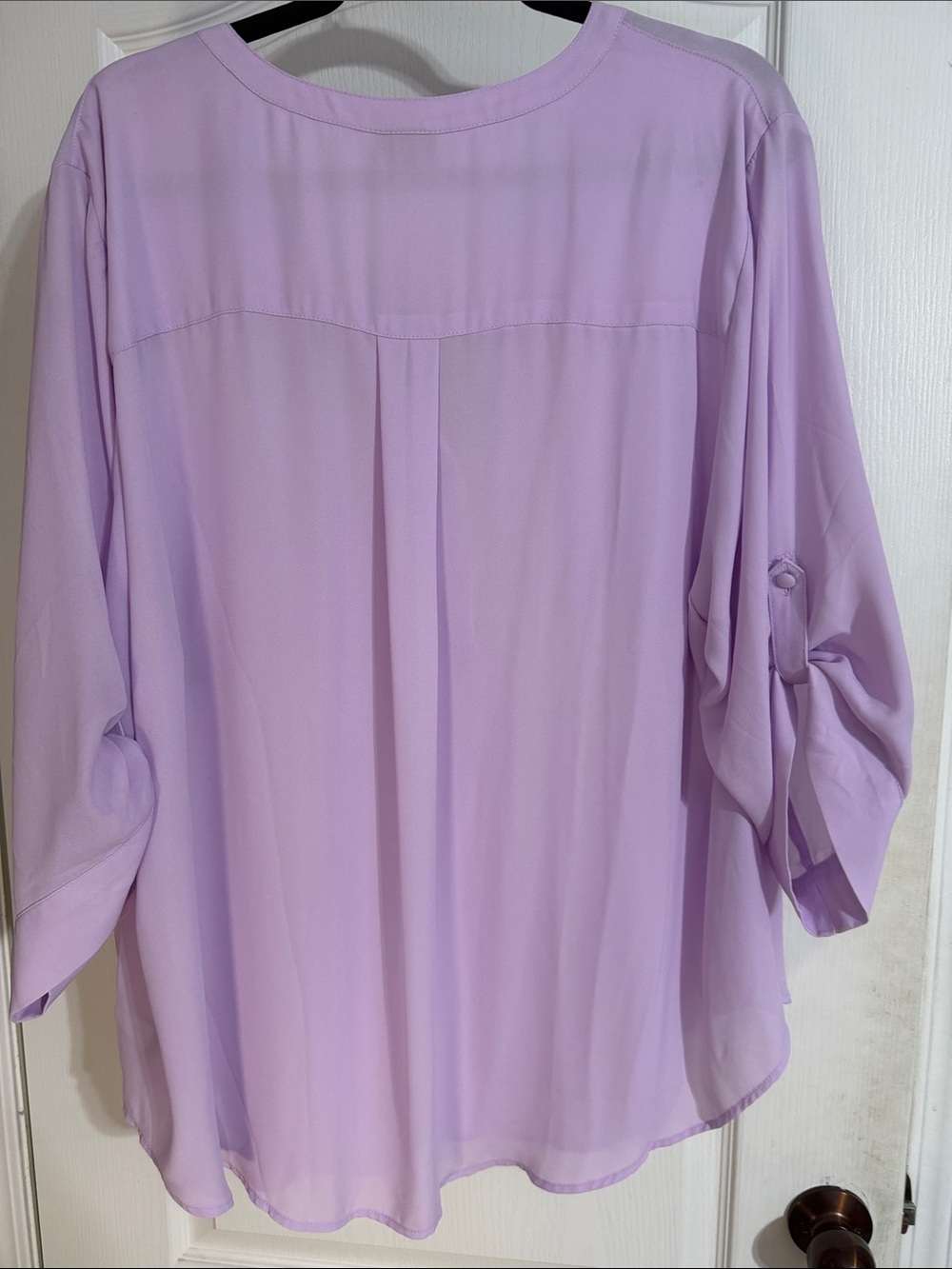 torrid Lavender Split V-Neck Blouse with Chest Pockets Harper - Picture 5 of 6